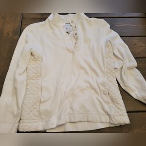 Tommy Bahama white button-up long sleeve sweatshirt size medium.